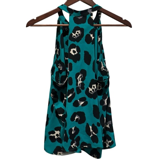 Anthropologie Sunday In Brooklyn Green Cheetah Print Sleeveless Blouse Small - Picture 5 of 8